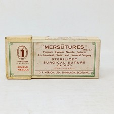 1943 Mersutures Mersons Eyeless Needle Sutures Sterilized Surgical Catgut Tubes