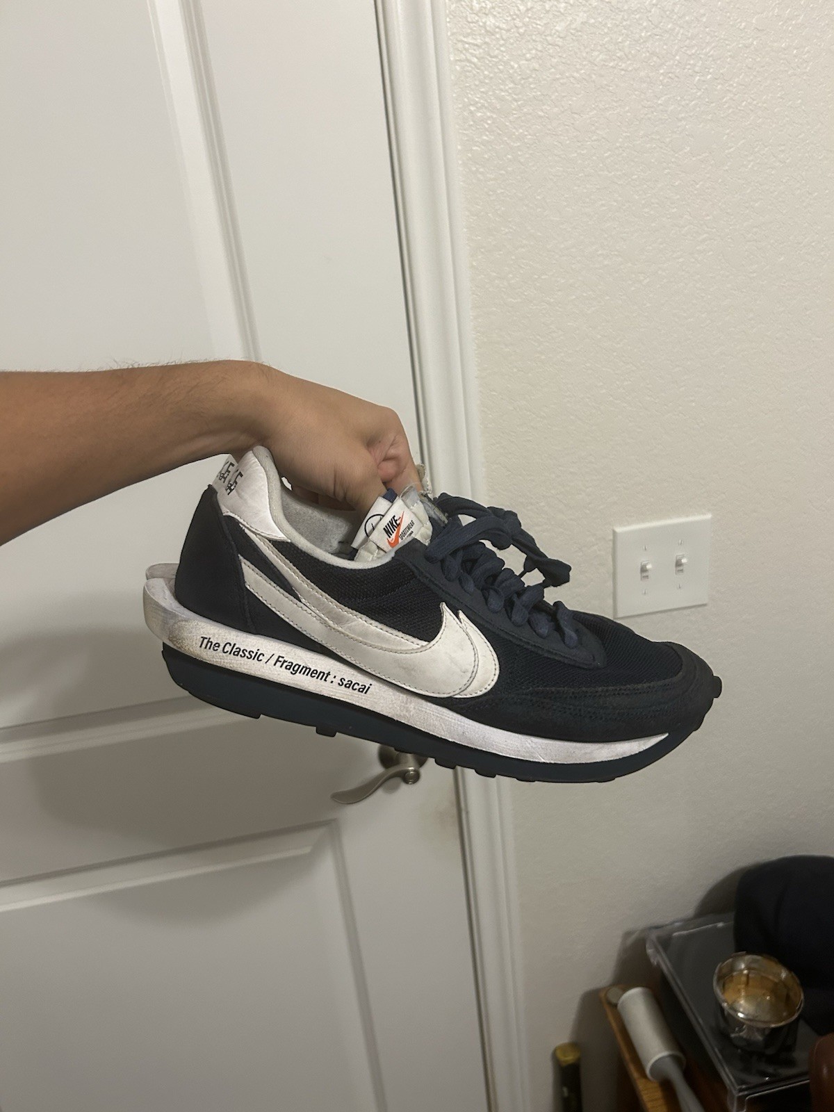 SACAI X NIKE Taglia 13 Scarpe Nike LDV Waffle x Fragment Design x sacai basse blu annerite