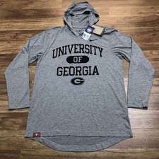 MENS M - NEW Nike NCAA University Georgia Bulldogs Football Hoodie T-Shirt Gray
