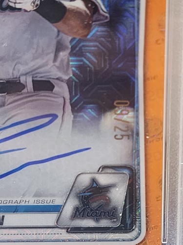 2020 Bowman Chrome Jerar Encarnacion Mega Box Auto Orange Refractor 08/25 PSA 9 - Bild 2 von 3