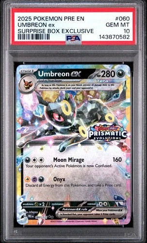 2025 Pokemon PRE EN Surprise Box Exclusive #060 Umbreon ex PSA 10