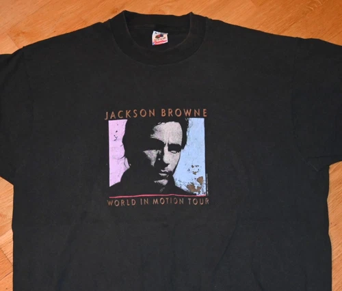 JACKSON BROWNE original concert TOUR tee s 1980s vintage concert t-shirt, vintage, size XL, single stitch, B+ condition