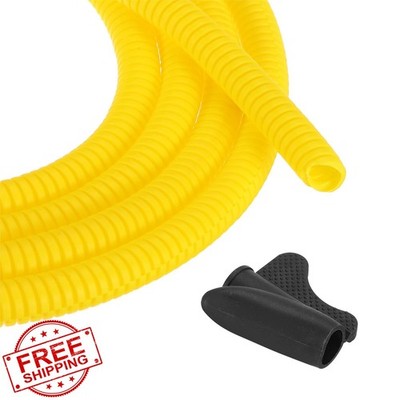 MECCANIXITY 1/4'' 20ft Split Wire Loom Tubing Yellow Cable Sleeve