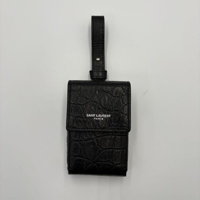 Saint Laurent Croco Cigarette Case Black Used