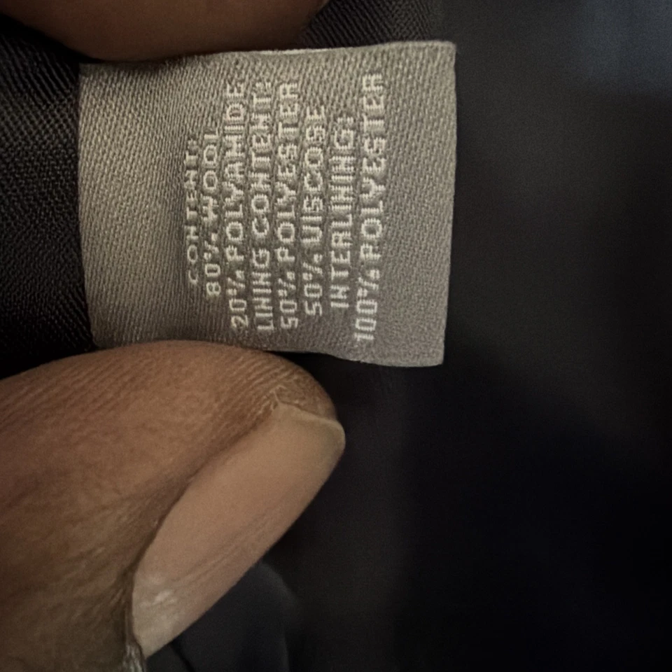 $895 Neiman Marcus Hombres Gris Doble Pecho Lana Guisante Abrigo Chaqueta Abrigo Talla XXL Foto 4 de 4