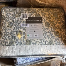 NEW Madison Park 6 Pc King/California King Reversible Stella Percale Quilt Set