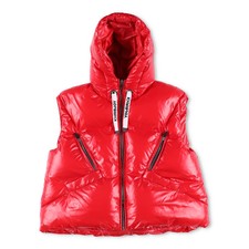 KHRIS JOY Kids Gillet Red Quilted Puffer Wais...