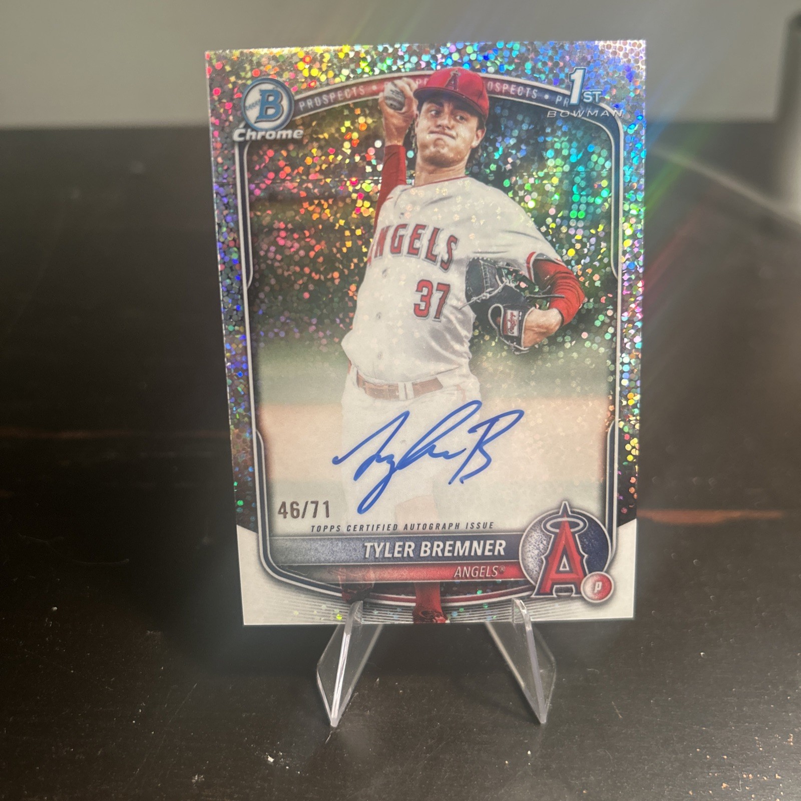 2025 Bowman Chrome Draft Tyler Bremner Sparkle Auto /71 #CPA-TB