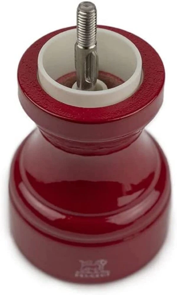 Salero Manual en Madera Pintada Brillante Rojo Pasión, 10 cm - 4′′ Foto 4 de 4