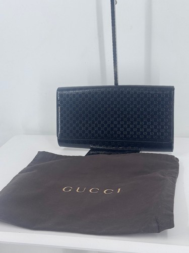 GUCCI Guccissima 138093 Black Leather Key Case | eBay