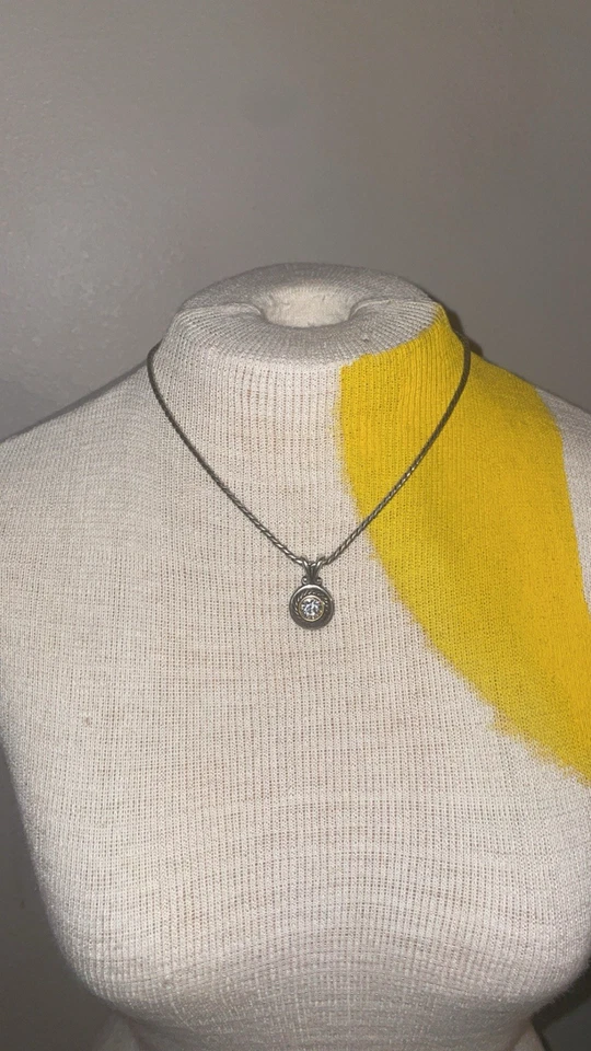 Collar Grueso Colgante Círculo Oro Cuerda Cristal Plata Heredera Brighton Foto 2 de 3