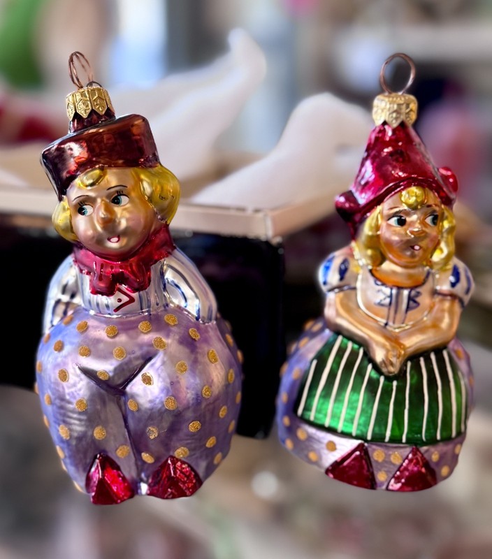 Christopher RADKO Dutch Date Christmas Ornament Pair