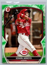 2023 Bowman Edwin Arroyo Green Pattern Parallel /99 BP-66 Cincinnati Reds