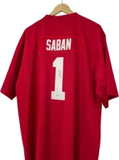 jersey Nick Saban Football Coach Hand Signed Autographed BECKETT
