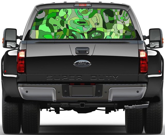 Modern Green Camo 1 Rear Window Graphic Decal Truck SUV Van Car eBay