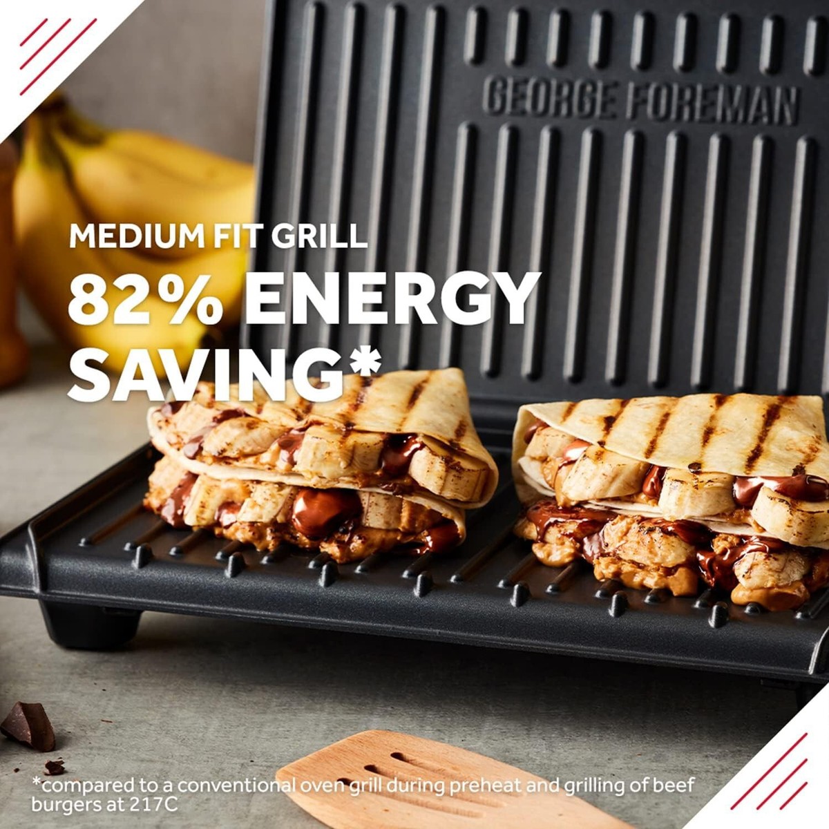 George Foreman Medium Fit Grill Griddle Hot Plate Toastie Maker