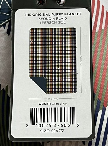 Rumpl Original Puffy Blanket SEQUOIA PLAID RETIRED Camping Travel Outdoor Gear - Picture 9 of 9