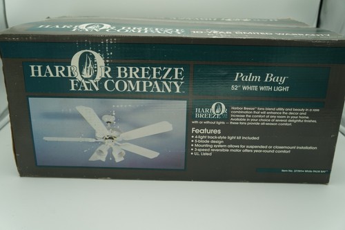 Harbor Breeze 42 in WHITE Flush Mount Indoor Ceiling Fan with Light Kit ARMITAGE - Picture 1 of 7