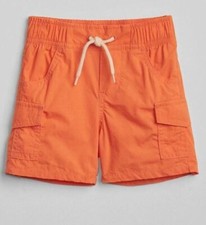 Baby Gap Orange Pull-On Cargo Shorts 12-18 Months with drawstring 230304 NEW 25
