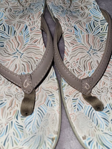 Olukai Sandals Women's Size 8.5 Warm Taupe HO'OPIO Comfort Thong Flip Flops - Picture 4 of 8
