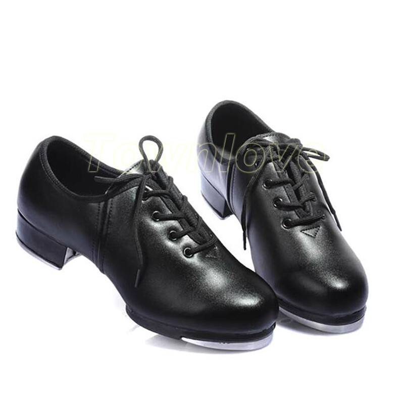 Unisex Cuero Real Tap Dance Zapatos Mujeres Hombres Jazz Paso Baile obstrucción Zapatos Lo último