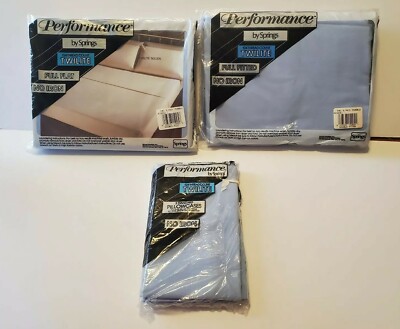 Vintage Performance by Springs Full Sheet Set 124 Thread Blue Full, Fitted, Case