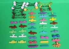 Vintage Plastic Barrettes Hair Clip Twinbead ball Ponytail Holders Lot 50  Pcs