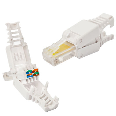 20 x Netzwerkstecker Werkzeuglos RJ45 CAT5e LAN UTP Kabel Stecker ohne Werkzeug
