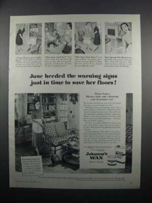 1950 Johnson's Wax Ad - Heeded the Warning Signs