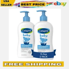 Cetaphil Baby Wash and Shampoo 13.5oz Pack of 2 Hypoallergenic Soap Free