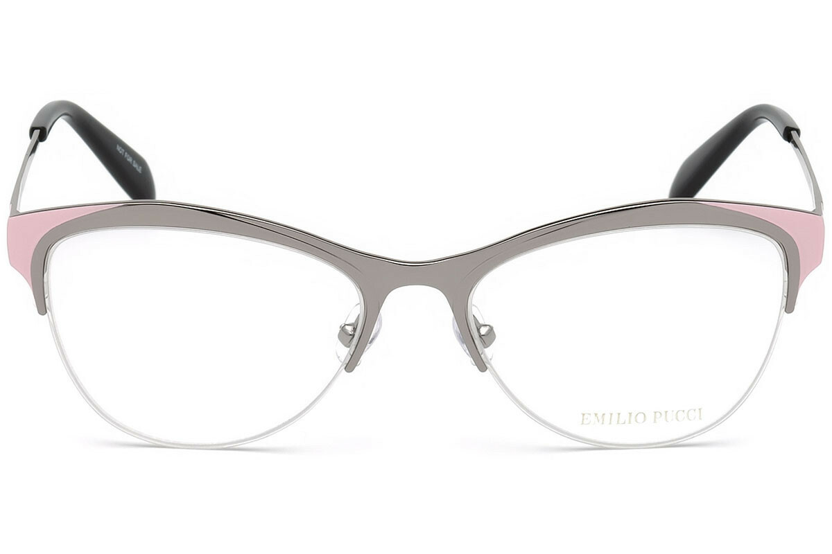 Emilio Pucci Gray Metal Glasses Women\'s (Frames) Emilio Pucci EP116 16W Silver Floral Rimless Metal  main image 4