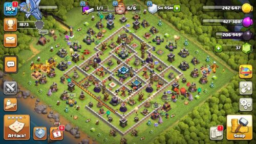 TH 13 169 lvl GOOD DEF | 46-46-19-5 Heroes | 6 BUILDERS | CHEAP - Picture 1 of 5