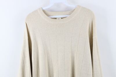 Vintage 90s Banana Republic Mens Large Blank Cotton Ribbed Knit