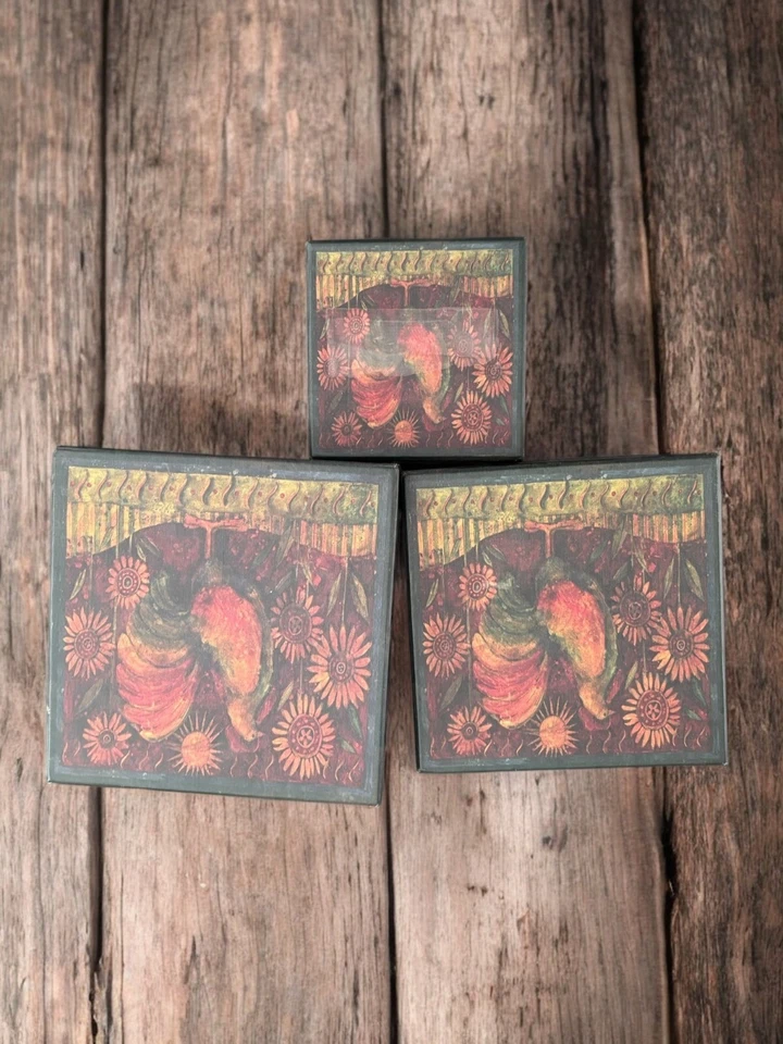 Nesting Boxes - Bob's Boxes Primitives Set of 3 with lids "Rise & Shine" - Image 3 of 4