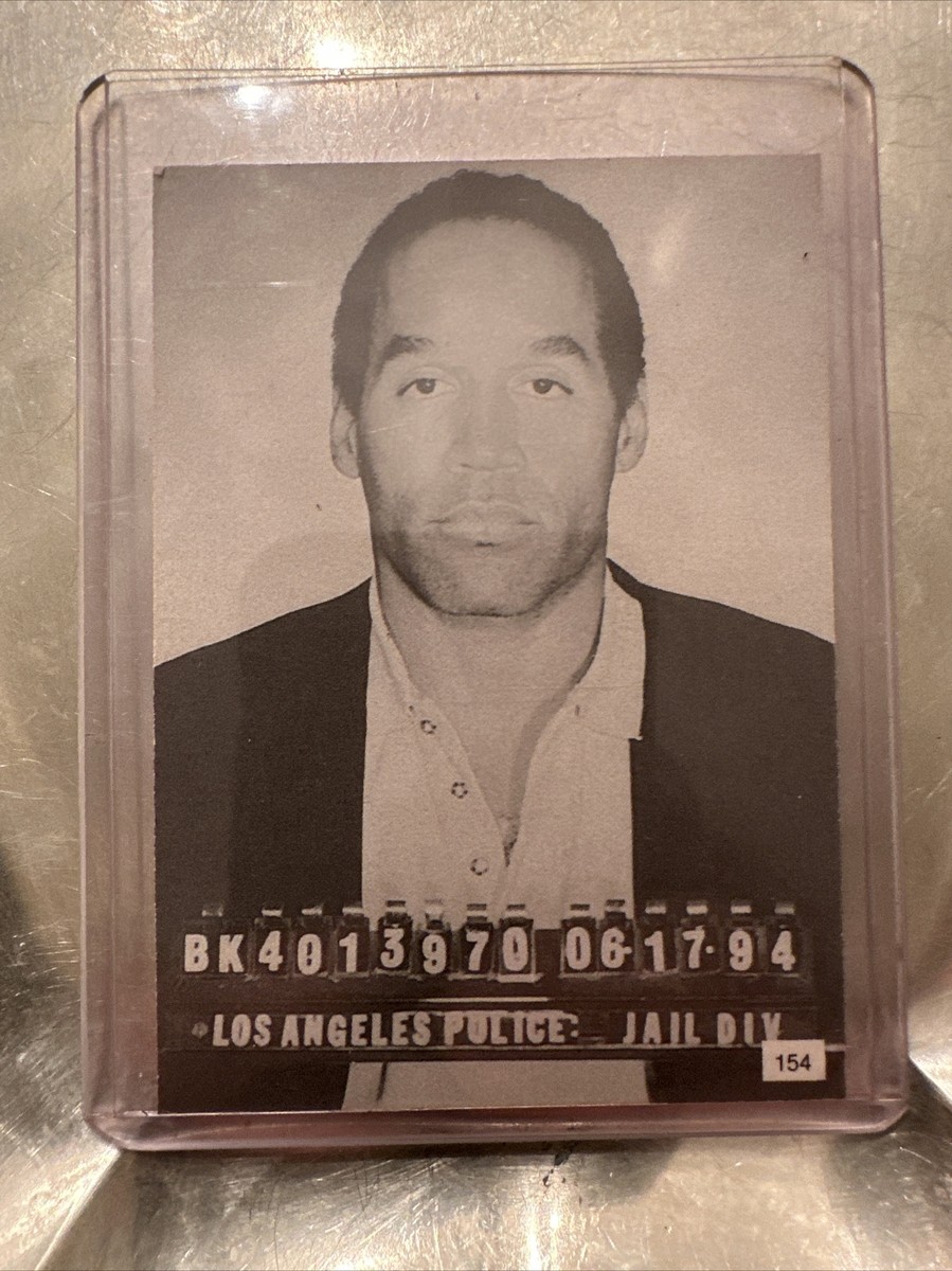 OJ Simpson Mugshot Trading Card # 154 Super Star Police Booking