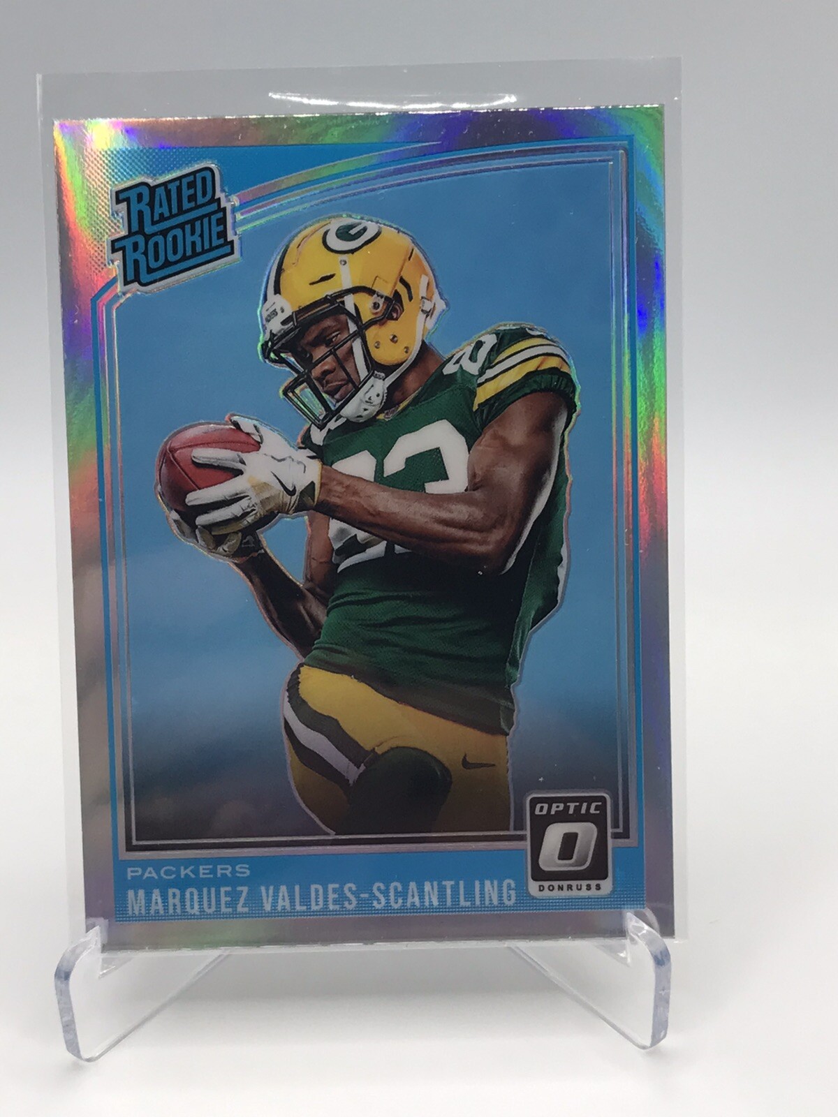 2018 Donruss Optic Marquez Valdes-Scantling Holo Prizm Rated Rookie RC #186