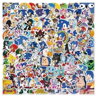 SONIC THE HEDGEHOG, SHADOW,KNUCKLES,AMY ROSE, BLAZE, ROGUE, BIG T 25 Sonic Stickers-Birthdays,Party Bags,Comics,Laptop,Skateboard **Buy4get1Free**