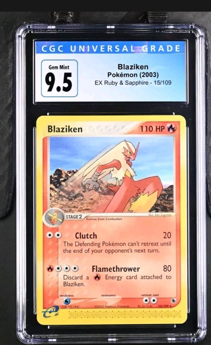 Pokemon E-Reader Blaziken  ruby and sapphire 15/109 CGC 9.5 (now 10) 2003