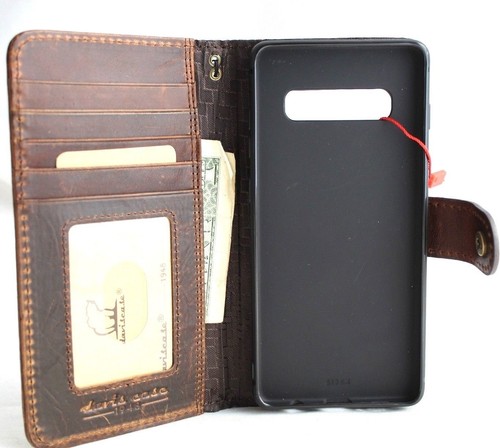Genuine leather Case for Samsung Galaxy S10 Plus wallet book wireless luxury ID - Picture 8 of 9