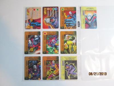 1996 MARVEL OVERPOWER MORPH SET OF 2 HERO CARDS (MS, IQ) + 8 SPECIALS