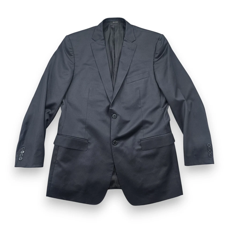 Z Zegna Blazer 男式 44L 美国(54L 欧元)黑色羊毛双纽扣夹克设计师 — 第 2/4 张图片