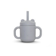   Silicone Baby Cup With Straw - BPA Free Silicone Sippy Cup with Straw - Spill