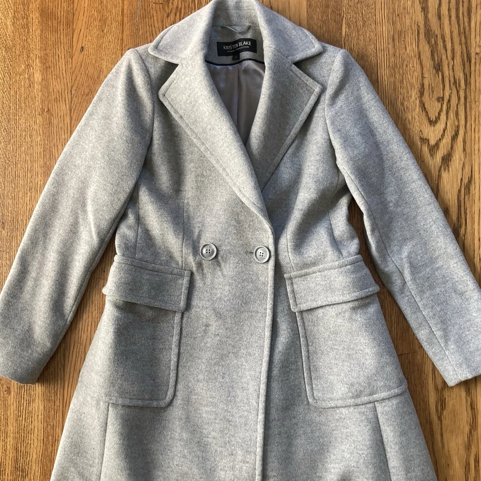 Abrigo gris jaspeado Kristen Blake Studio Collection, talla 2 Foto 2 de 4