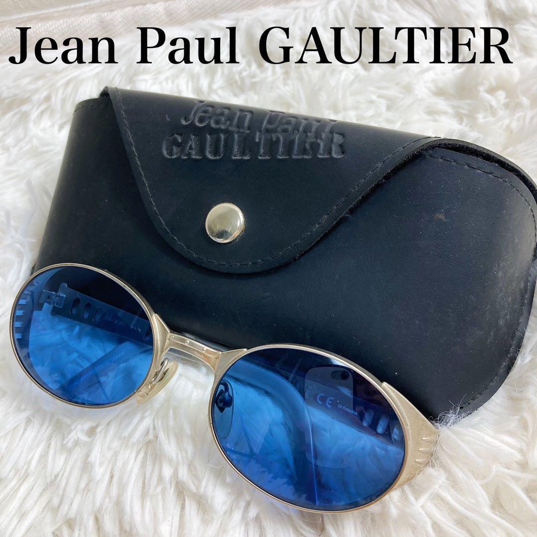 Jean Paul Gaultier サングラス ブルー UVプロテクション Jean Paul Gaultier goggles oval sunglasses blue silver
