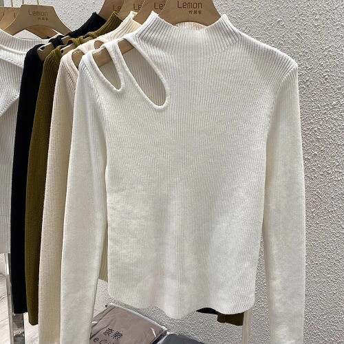 Turtleneck Knitted Women Sweater Ribbed Pullovers Winter Basic Women Sweater - Bild 20 von 21