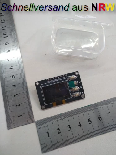 4 Tasten OLED Modul - 128x64 Pixel 0,96" I2C Display verlötet auf PCB gelb/blau
