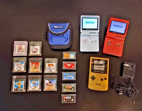 Nintendo Gameboy Lot AGS-101, AGS-001 And Yellow Gameboy Color All Tested 100%