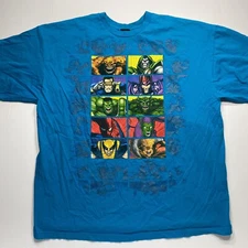 Marvel Mad Engine Shirt Heros Vs Villains Size XL Light Blue
