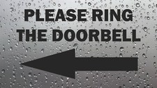 Please Ring The Doorbell Left or Right Arrow Business Shop Office Sticker Vinyl
