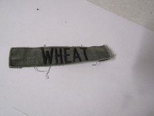 MILITARY PATCH SEW ON NAME TAPE TAG US ARMY COMBAT USED WITH NAME WHEAT